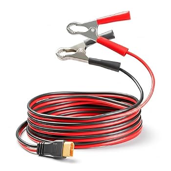 MADCATZ XT60 Connector Cable with 12V DC Battery Alligator Clips Battery Clamp for Power Station, Solar Panel, Car and More [12AWG / 5FT]