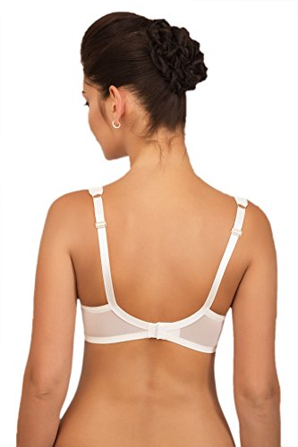 Rosme Womens Unpadded/Soft Bra With Padded Straps, Collection Daniela, Size 34Dd Ivory #TOP1