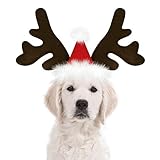 KUDES Dog Christmas Reindeer Antlers Headband Classic Elk Hat Headwear Pet Costumes Accessories
