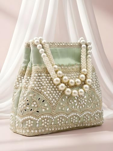Image of Adiva Potli Handbags For Women | Potli Bags For Ladies For Wedding | Potli Bags For Women | Wedding Bags For Woman | Batwa Potlis Hand Bag | Designer Potli Bag For Ladies For Marriage