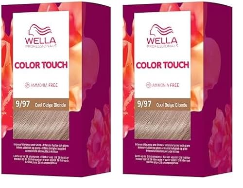 Wella Professionals Color Touch demi-permanente Haarfarbe ohne Ammoniak – Haarfärbemittel mit bis zu 50% Grauhaar-Abdeckung – Ansatz-Kit inkl. Haarmaske – 9/97 Cool Beige Blonde (130 ml)