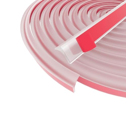 YUNYU Striscia Protettiva Anti-spruzzi Trasparente 1M - Barriera Flessibile Impermeabile per Bordi di Banconi Cucina, Lavandini Bagno, Doccia e Piano Cottura - Protettore Anti-acqua a Pellicola