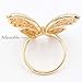 Lavencious Art Cocktail Butterfly Fashion Ring Size Adjustable from 6-8.5 Cubic Zirconia Jewelry for Women (Gold - Clear)