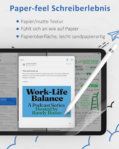 2 Stück Papier Folie für iPad A16 11./10. Generation 2022/2025 Schutzfolie – Ansicht 3