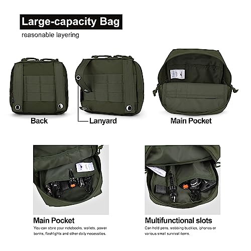 Mardingtop Tactical riñoneras para Hombres, riñonera riñonera compacta MOLLE Bag Bolsa para teléfono móvil Accesorios para Mochilas Juego de Herramientas Multifuncional para Acampar al Aire Libre - imagen 4