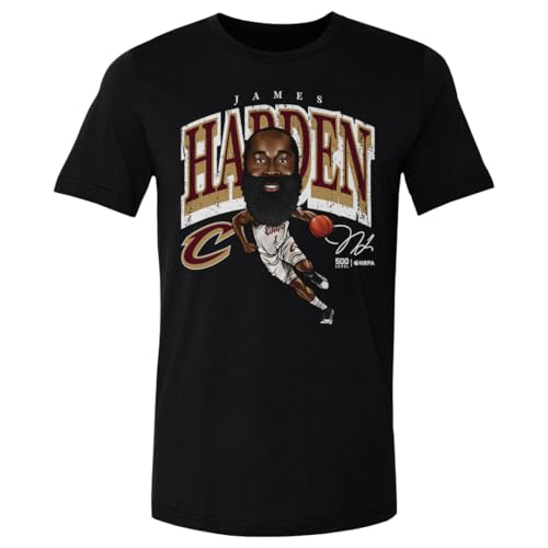 500 LEVEL James Harden Cleveland Cavaliers Cartoon Shirt (Black, Large)