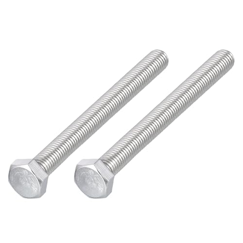 Image of METALLIXITY Hex Bolts (M12-1.75x120mm) 2Pcs, 304 Stainless Steel Coarse Fully Threaded Hex Head Screw Bolt Machine Screws - for Furniture Repair, Silver