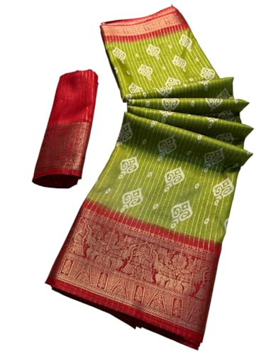 Image of Kashmiri Print Tussar Silk Saree for Women with Unstitched Blouse Piece for All Occasions