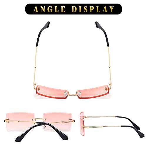 Image of Stylish Small Rectangle Sunglasses Women Men Tinted Frameless Eyewear Ultralight Candy Color Ocean Sun Glasses Shades NP1034