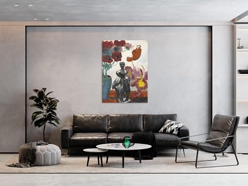 Tableaux décoratifs muraux salon toile fleurs rétro 60x85