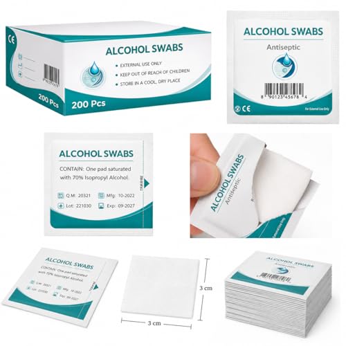 Medical Alcohol Swabs Sterile Antiseptic Pads 200 Pcs
