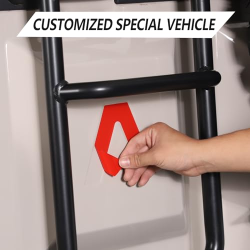 Image of Car Trunk Door Inverted Letter A Sticker Compatible with Ineos Grenadier 2020-2024 Trunk Door Decorative Stickers Tailgate Side V-Shaped Stickers Accessories (Red)