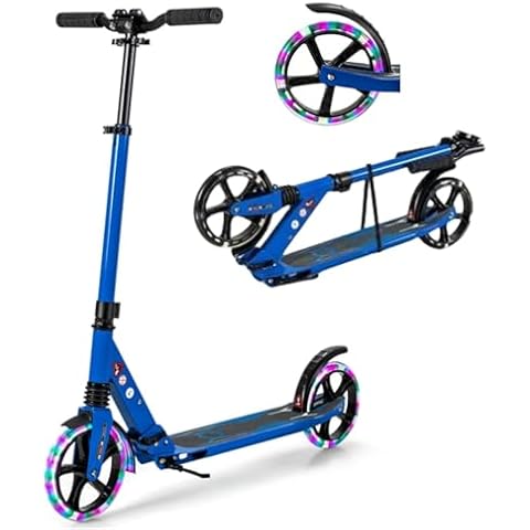 GYMAX Foldable Kick Scooter with Adjustable Height Cover