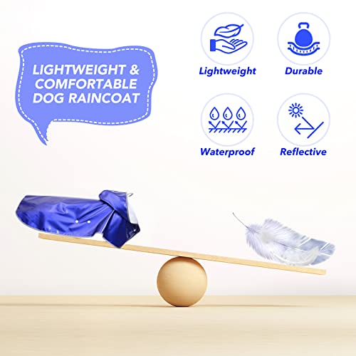 Weesiber Dog Raincoat Waterproof, Reflective Dog Rain Jacket Coat With Transparent Brim Hood, Adjustable Lightweight Puppy Poncho Slicker S M L Xl Xxl (Medium, Blue) #TOP4