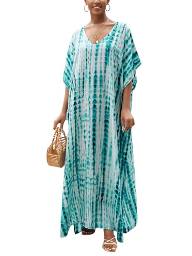 Image of Kaftan Dresses for Women Plus Size Bathing Suit Cover up Caftan Maxi Beach Dresses