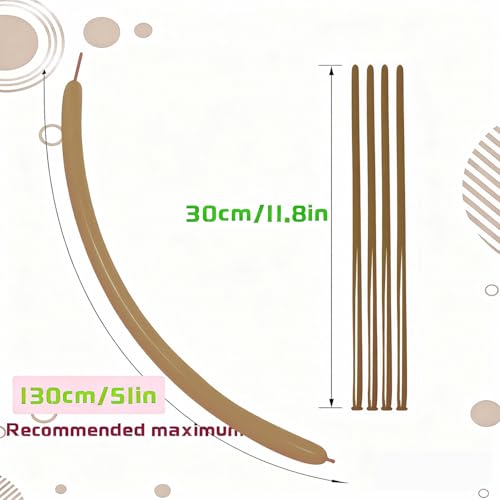 Image of Coffee Brown Long Balloons Premium 260 Twisting Animals Magic Balloons for Birthday Kids Wedding Party Supply 100pcs
