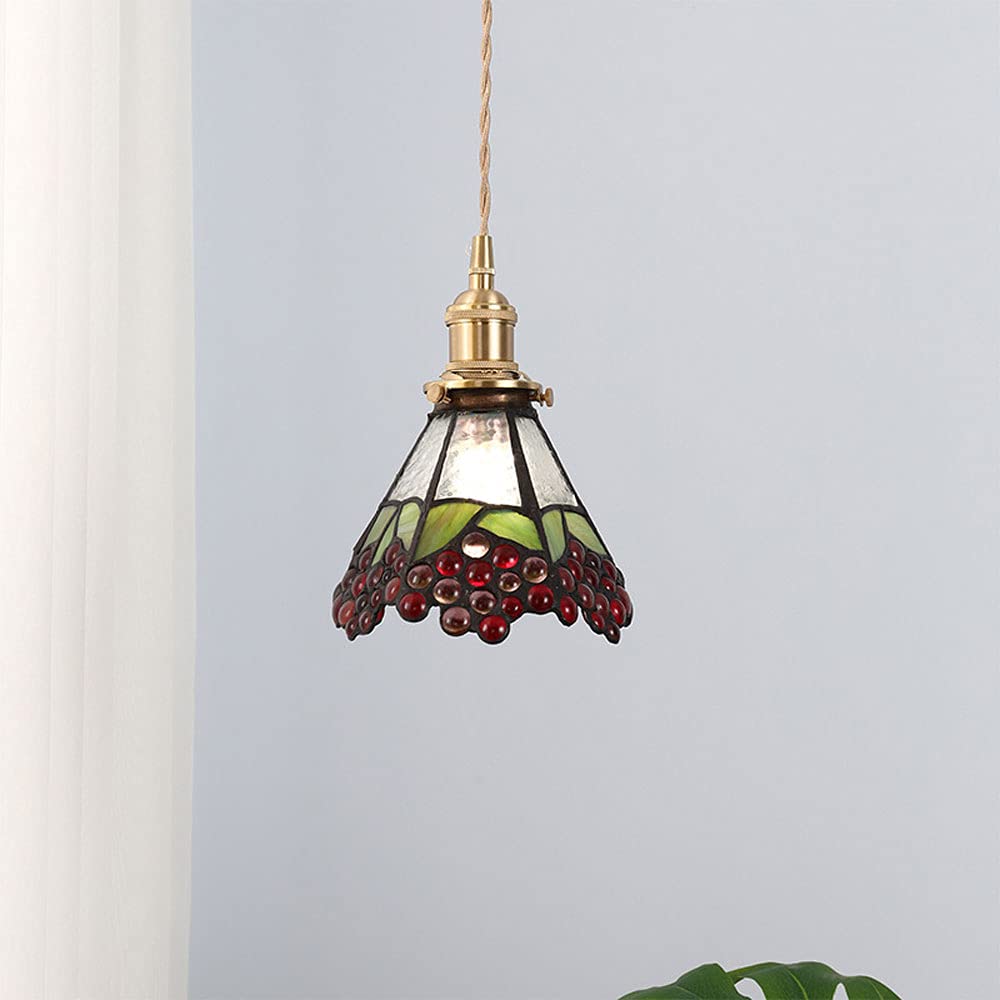 Luz, Luces LED Estilo japonés, lámpara colgante Verde Oscuro, pantalla de vidrio nórdico, lámpara colgante de techo Ajustable, accesorios de iluminación adecuados para dormitorio,