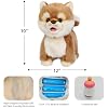 CU-MATE Plush Interactive Simulation Dog-Realistic Puppy Electronic Toy Dog Cat with Walking/Barking/Wagging Tail/Talking-Like Real Robotic Present (Electric Akita)