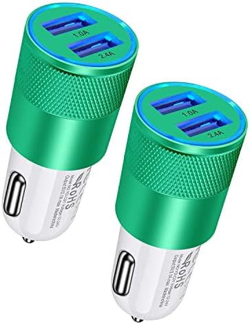 Dual Port Car Phone Charger, [2Pack] 3.4a Fast Charge USB Cargador Carro