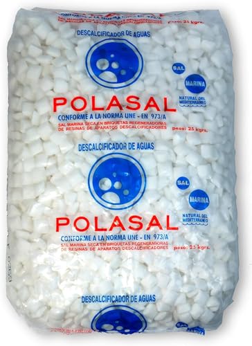 Sal para descalcificador Agua domestico Pastillas Saco 25 kg regeneradora en Forma de Pastilla, 25 kg, para descalcificación de Agua valido para Piscina y lavavajillas
