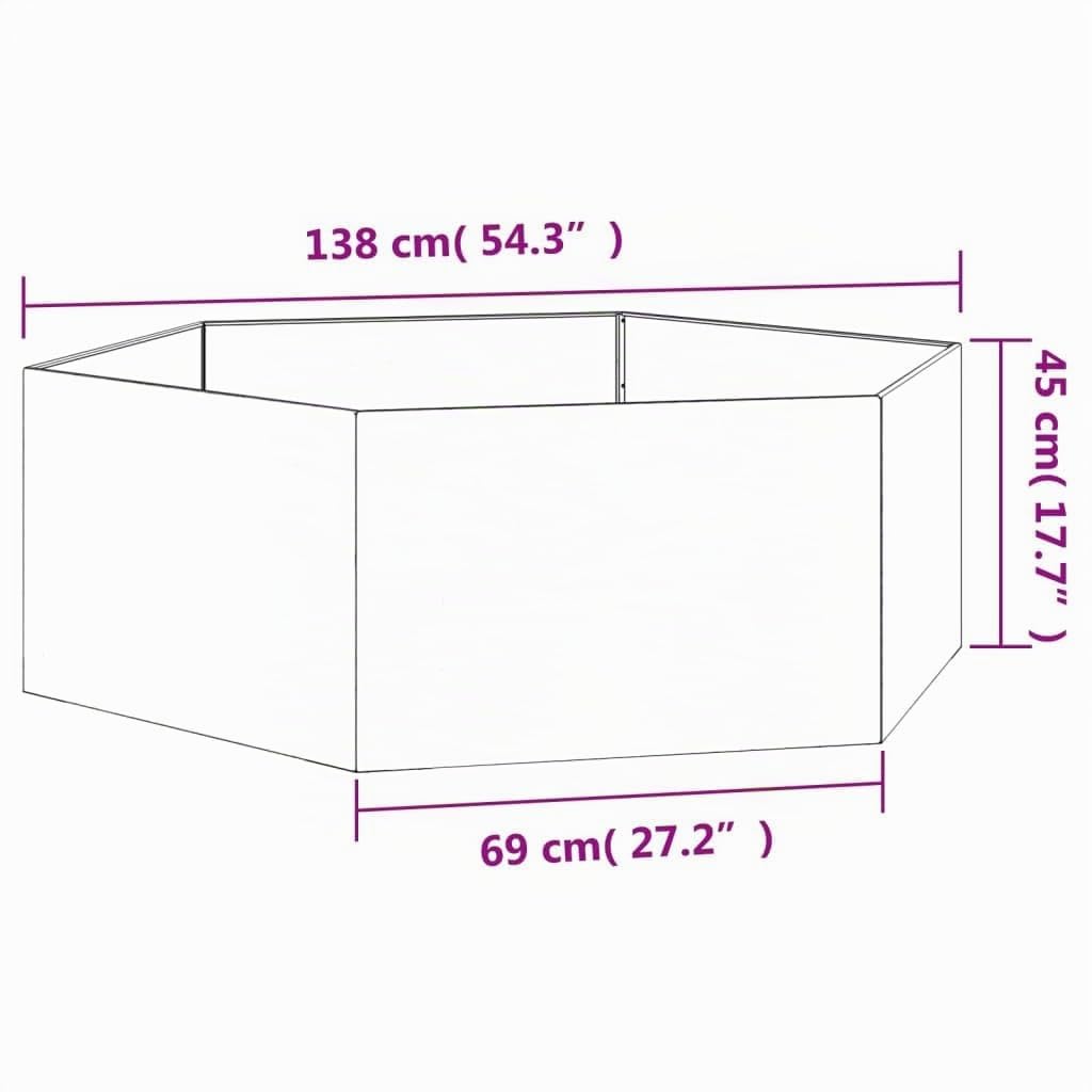 vidaXL Jardinera de Acero corten Oxidado 138x120x45 cm