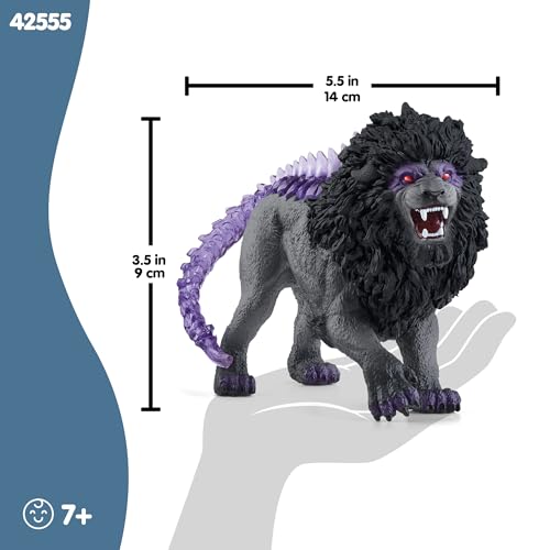 Image of Schleich Eldrador Creatures - Mythical Shadow Lion Action Figure - Highly Detailed and Realistic Figurine Toy with Transparent Tail for Boys and Girls - Kids Ages 7+