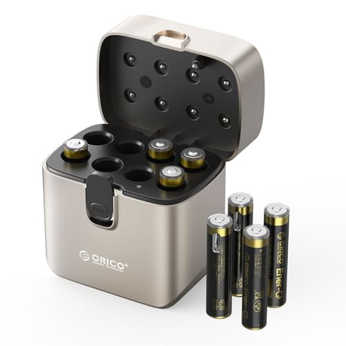 ORICO 8 Pilas Recargables AAA Litio 1.5V con Cargador Inteligente