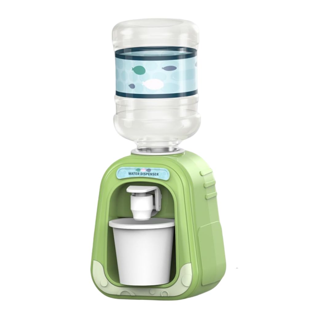 CNAFGBGG Mini Water Dispenser Cute Mini Water Cooler Simulation Kids Dispenser for Juice Milk Drinking Fountain Kitchen Pretend Play Toy Green.