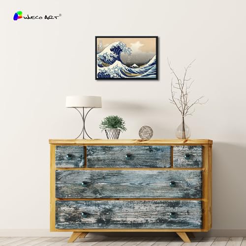 Framed Canvas Art - Ocean Waves, 41.2x32.3 cm - Image 3