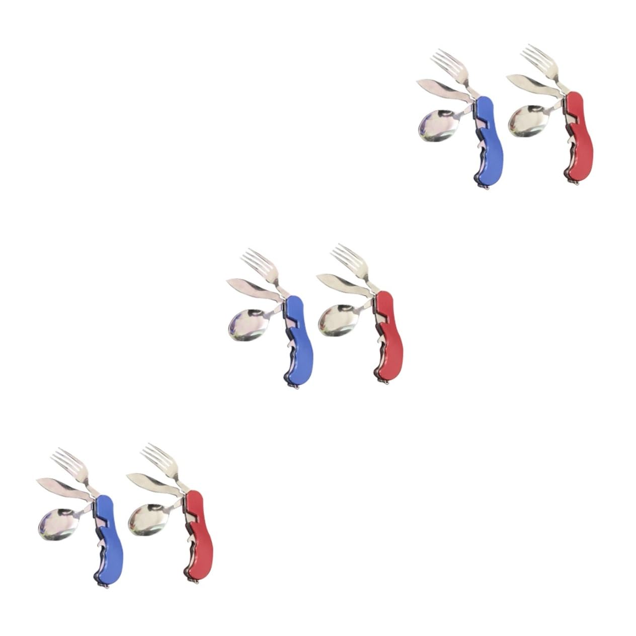 Yardwe 3 Set Forchetta Cucchiaio Bacchette Stoviglie Pieghevoli Portatili Posate Ambientali