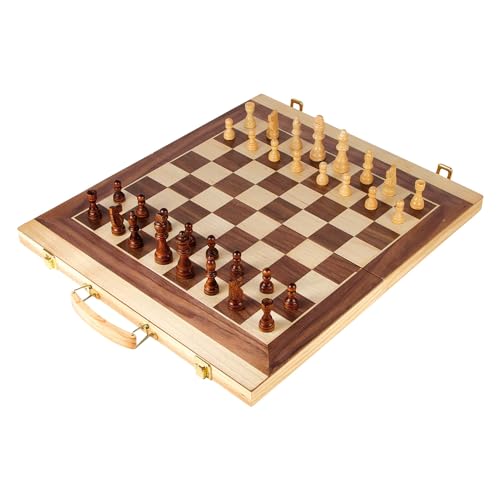 small foot Schach und Backgammon Koffer aus Holz, Konzentrationsspiele für Groß und Klein, ab 6 Jahren, 2853
