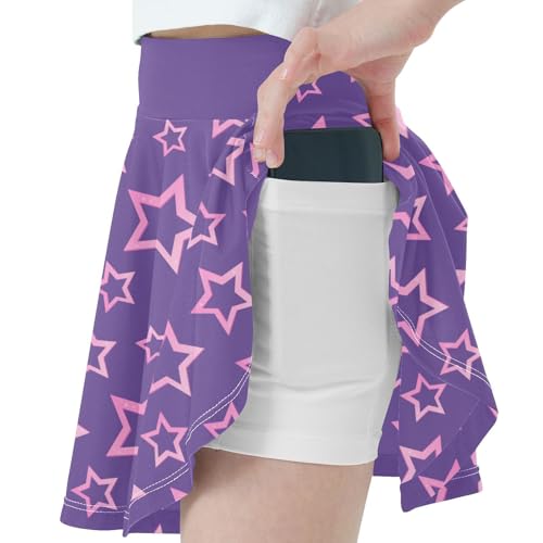 Girls Skorts High Waist Athletic Skirts with Shorts Stars Stretchy Teens Performance Tennis2