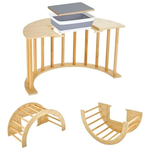 Activity Sensory Arch Table for Toddlers,Kids Table with Toys Storage Bin and Black/White Board for Study and Play Gifts for Children Cover