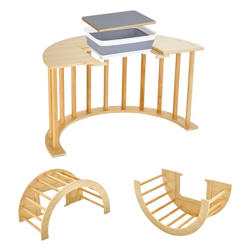 Activity Sensory Arch Table for Toddlers,Kids Table with Toys Storage Bin and Black/White Board for Study and Play Gifts for Children