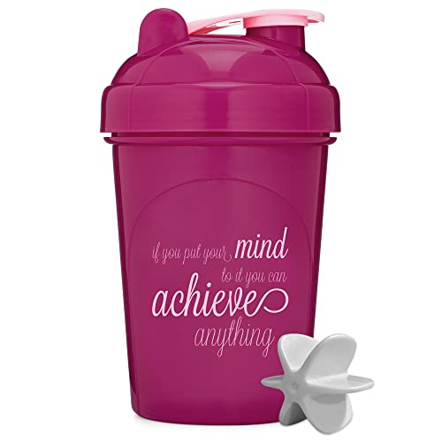 [4 Pack] 20Oz Shaker Bottle With Motivational Quotes (Achieve Anything, Rise, Beyoutiful, & Mind/Matter) | Protein Shaker Bottle With Mixer Agitators | Shaker Bottle For Protein Mixes Pack Is Bpa Free And Dishwasher Safe #TOP4