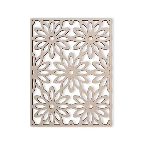 Jess and Jessica Wood Flower Pattern Lattice Fretwork - Home Decor Mandala Wall Art, Wall Panels, Overlays, Trellis, Privacy Screens & Yard Decor Cover