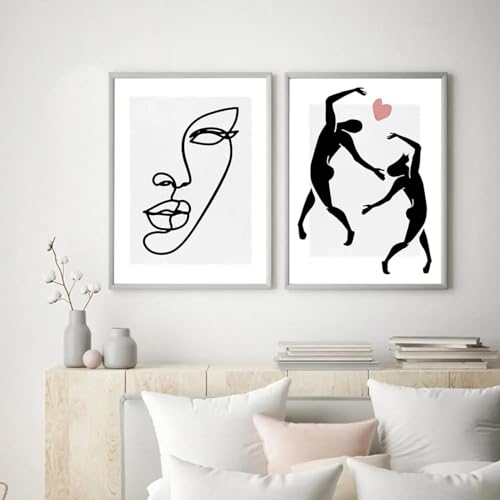 Affiches minimalistes de danseuse pour grand mur vide