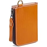 [革獅子] 小銭入れ メンズ コインケース 本革 L字型 【取り出しやすいマチ】 レザーソムリエ監修 フック 財布 カードケース (オレンジ)