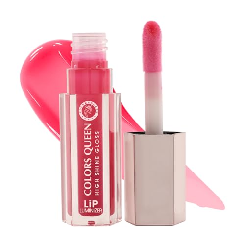 Image of Colors Queen Lip Luminizer Gloss | Non-Sticky & High Shine Glossy Finish | Gives Fuller Lip Effect & Extra Hydration | Long Lasting Lip Gloss for Women Enriched with Shea Butter (Pastel Pink, 9ml)