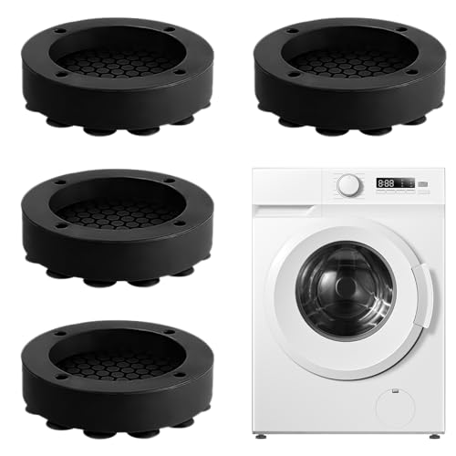 Anti Vibration Pads for Washing Machine Anti Vibration Mat 4Pcs Universal Rubber Washing Machine Anti Vibration Feet Pads for Washing Machine and Dryer Prevent Noise & Slips