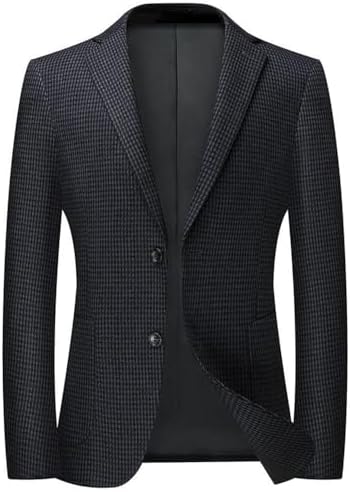 Men&#39;s Dark Blue Classic Slim Fit Blazers Vintage Fashion Casual Daily Formal Business Social Suit Jackets