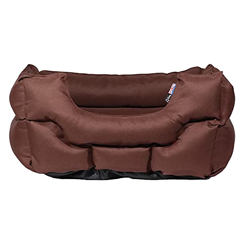 Bunty Woodland Dog Beds Large Washable - Soft, Calming, Wipe Down Cat Bed & Dog Bed for Crate - High Wall Support - Water-Resistant, Non-Skid Bottom - Rectangle, Brown, 76x61x21cm