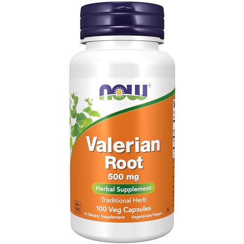 Now Food, Valerian Root (Raíz de Valeriana), 500mg, 100 Cápsulas veganas, Probado en Laboratorio, Vegetariano, Sin Soja, Sin Gluten, No GMO