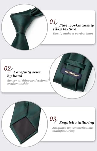 Image of HISDERN Mens Striped Tie and Pocket Square Set Necktie for Men | soft smooth texture, wrinkle-free, neat hand-tied knot, gifting ready, regular 3.4 width, coordinated look, business wedding
