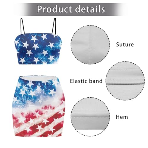 Image of 2025 Sexy Spaghetti Strap Crop Tops and Bodycon Skirt Casual 2 Piece Set S-4XL