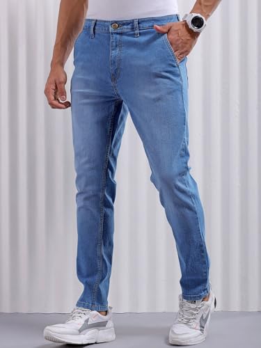 Image of The Indian Garage Co Men Slim Fit Solid Mid-Rise Jeans