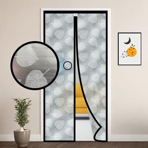 Image of Lifekrafts Customizable AC Curtain | Thermal Screen | Insulated |Non-Transparent and Leaf Design | Magnetic | Insect Screen, Pest Control, and Dust Control, (Upto Maximum 220x120cm)