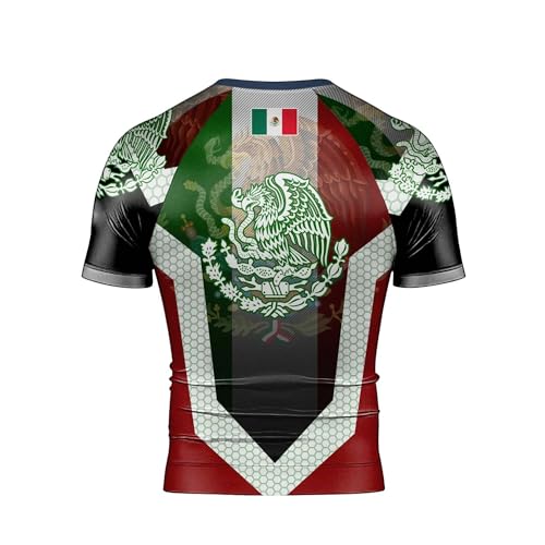 Eagle Men's Short Sleeve Compression Rash Guard, BJJ Workout Shirt, Breathable MMA Training Top3