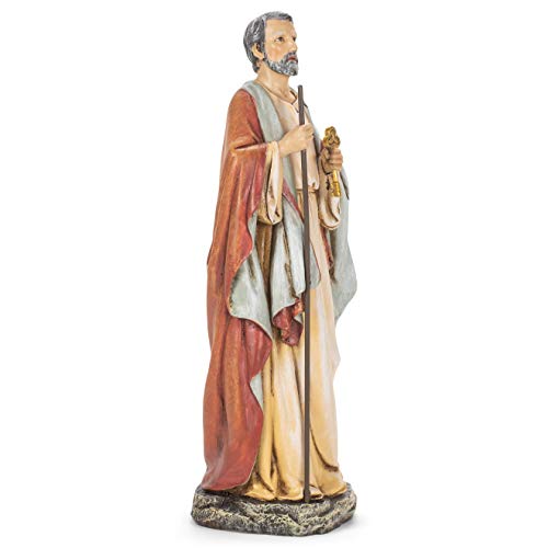 Figura decorativa de San Pedro en resina 10.5 pulgadas miniatura 3