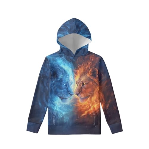 Image of WELLFLYHOM Boys Hooded Sweatshirts Hoodie Pullover Cool Graphic Crewneck Blouses Size 6-16